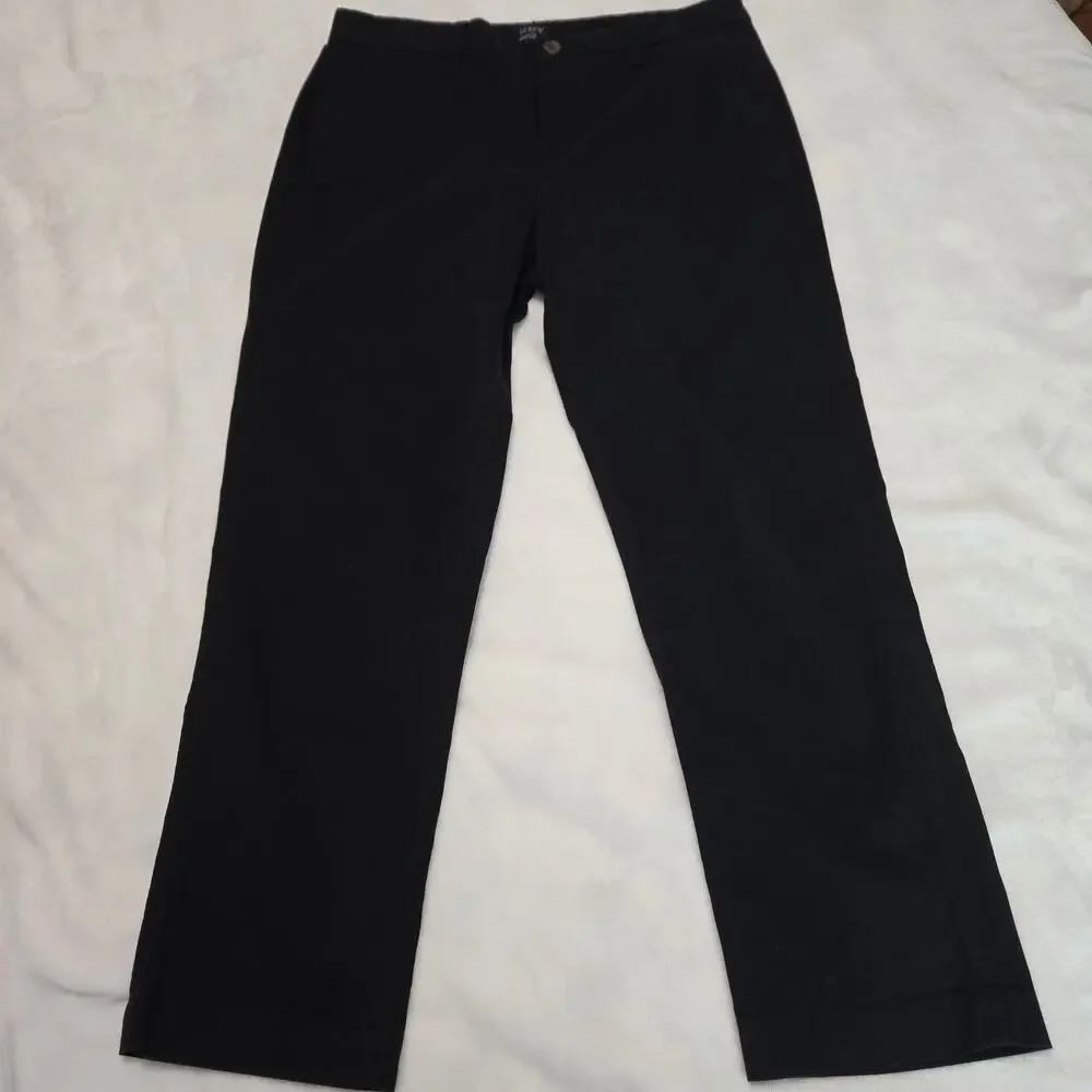 J.Crew Factory High-Rise Girlfriend Chino Size 10 Black Stretch Cotton Pants